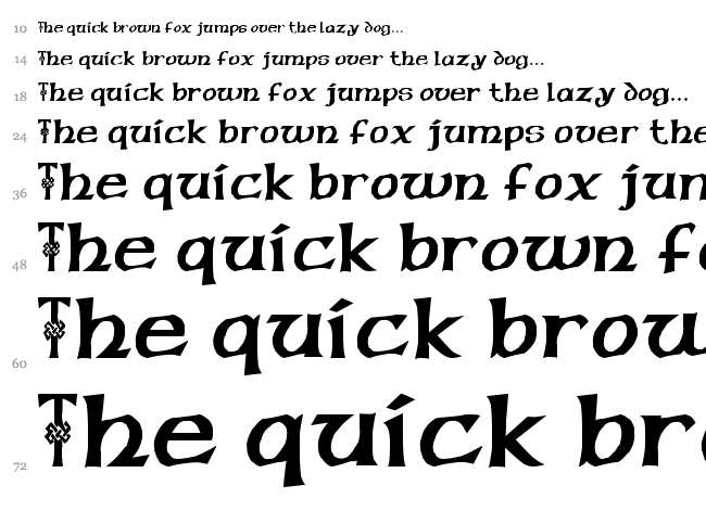 Pauls Celtic Font 1 font waterfall